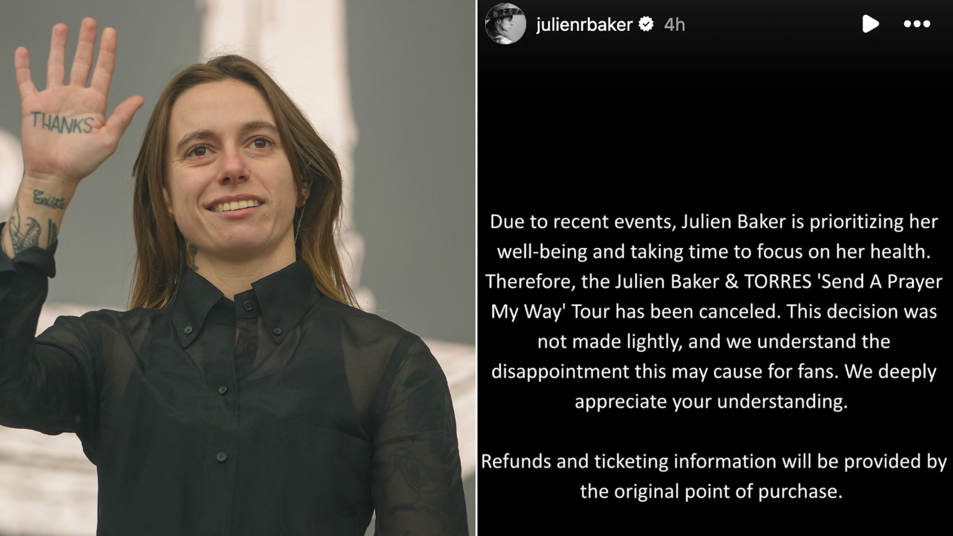 Julien Baker Cancels Us Tour With Torres To Focus On Health